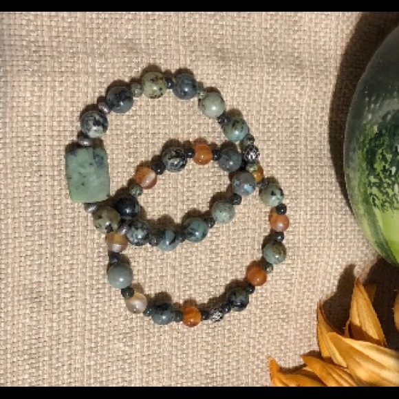 Grossularite garnet bracelets - Picture 2 of 3